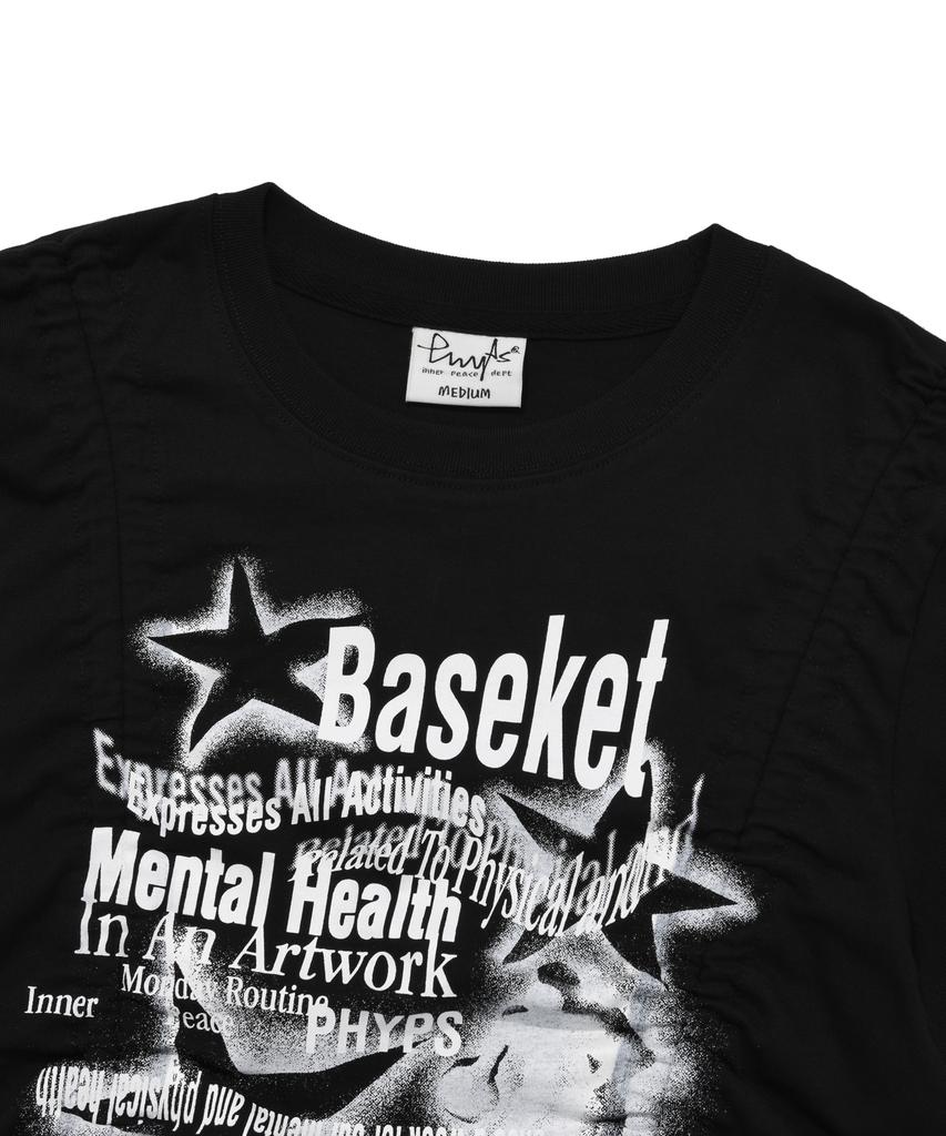 PHYSICAL DEPARTMENT [Women'S] Star Basketball Crop Short Sleeve T-Shirt_Black