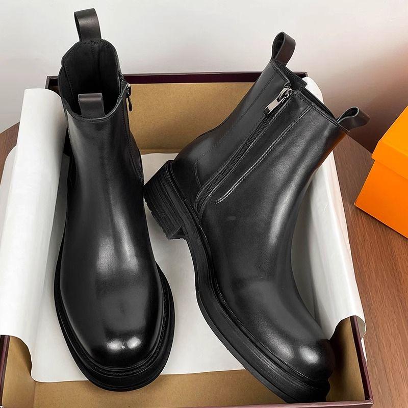 Britische Herren Tide High Top Runde Spitze Lokomotiv Premium Ärmel Zigaretten Kurz Chelsea Boots