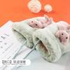 New children's thermal gloves wholesale, imitation rabbit hair lanyard jacquard gloves, double-layer velvet mittens