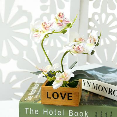 Artificial Flower Butterfly Orchid Pot Bonsai Garden DIY Party Desktop Decor