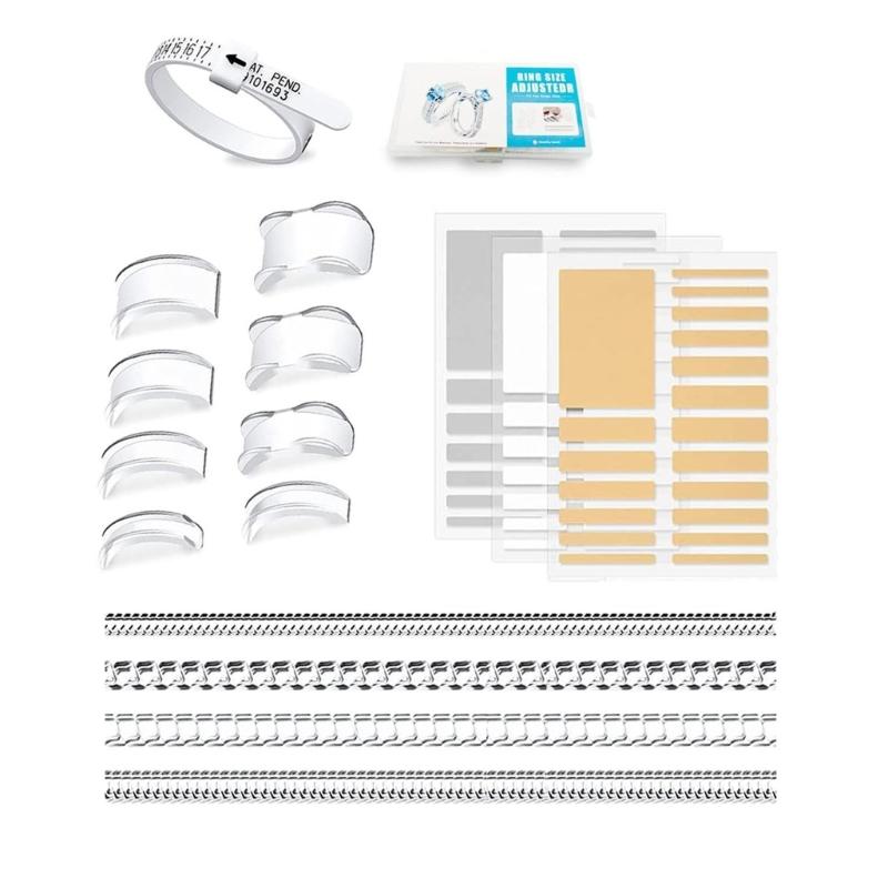 

70pcs Rings Size Adjuster for Loose Rings Rings Size Adjuster Rings Resizer with Polishing Cloth Measuring Tool Durable