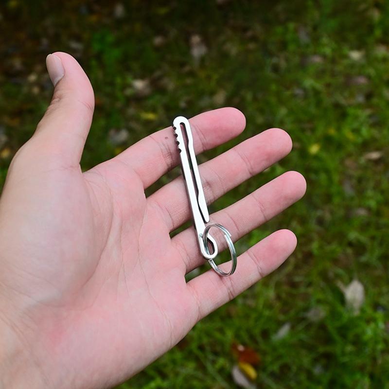 Stainless Steel Edc Tool Wallet Multi-Functional Keychain Carabiner Money Clip Essential Outdoor Camping Accessorie