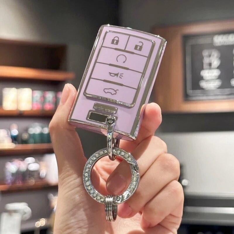 

Чехол-брелок с блестящим ремешком для ключей для Cadillac SRX ATS ELR XTS 2010 2011 2012 2013 2014 2015