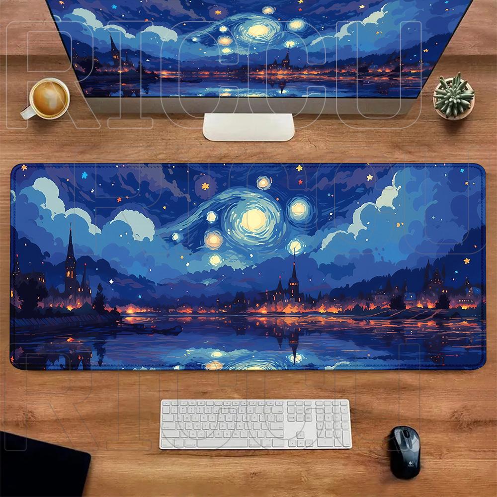 HD print XXL Van Gogh Oil art starry sky Mouse Pad Gaming Laptops Keyboard Mat Deskmat Pc Accessories Desk Protector Mats carpet