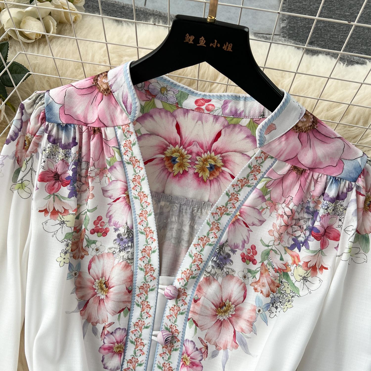 Весеннее вечернее платье с французским принтом для женщин — фото 16