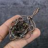 Natural Watermelon Tourmaline Copper Wire Wrap Gift Jewelry Pendant 3.15" N7V69