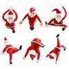 Yousheng Santa Claus Yoga Glass Ornament Desktop Art Figurine Healthy Humorous Holiday Decor Glass Art Ornament