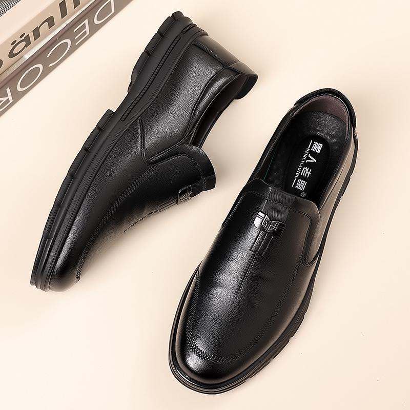 Wear-resistant leather shoes soft-soled cowhide genuine leather men's breathable one-pedal soft leather casual men's shoes