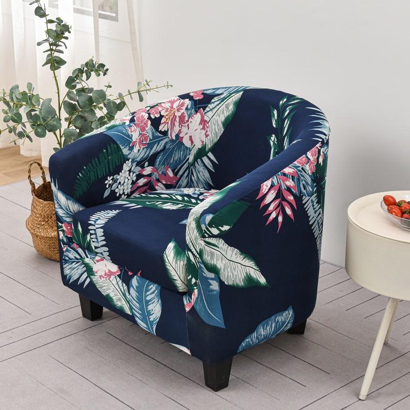 Club-Stuhl-Schonbezug, Stretch-Fassstuhl-Bezug, bedruckt, Wannen-Stuhl-Schonbezug, weicher Spandex-Sessel-Sofabezug, abnehmbar