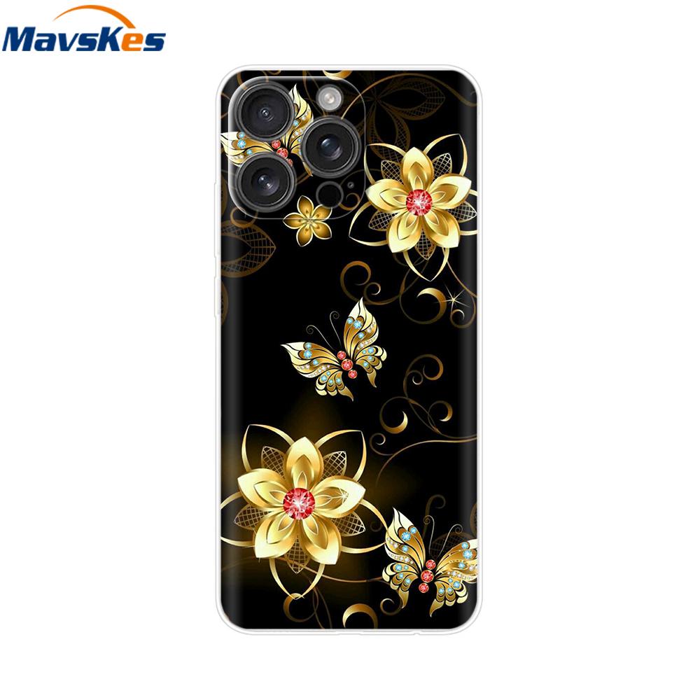 For iPhone 16 Pro Max Case Shockproof Silicone Bumper For Apple iPhone 16 Pro Max Plus Cover Soft TPU Phone Protector Shell Para