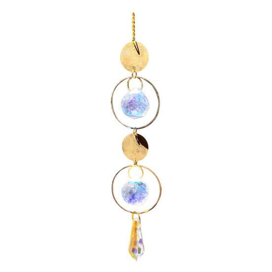 Pegador de Sol de Cristais Coloridos, Pegador de Sol Pendurado com Corrente, Ornamento de Sino de Vento com Bolas de Cristal para Janela Casa Jardim Dia de Natal Festa Casamento