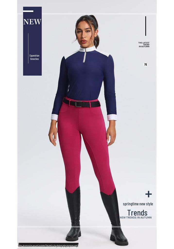 Unisex Non-Slip Silicone Full Seat Equestrian Breeches for Professional Horse Riding