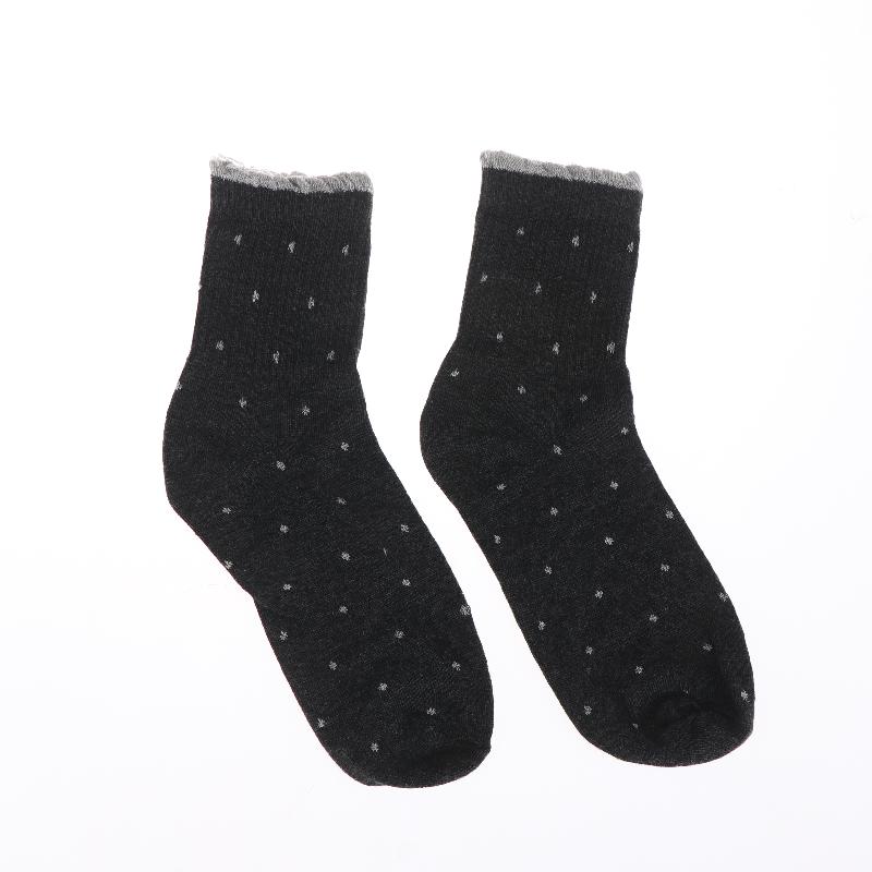1 Pairs Autumn Edge Socks Women'S Spring Autumn Mid-Calf Cute Polka Dots Socks Student Socks Women'S Socks