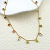 Fashion Round Rectangle Colorful Geometric Zircon Pendant Chain Necklace Choker For Women Stainless Steel Temperament jewelry