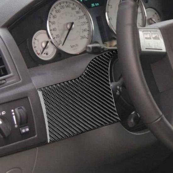 For Chrysler 300 300C Carbon Fiber Interior Steering Wheel Surround Cover Trim