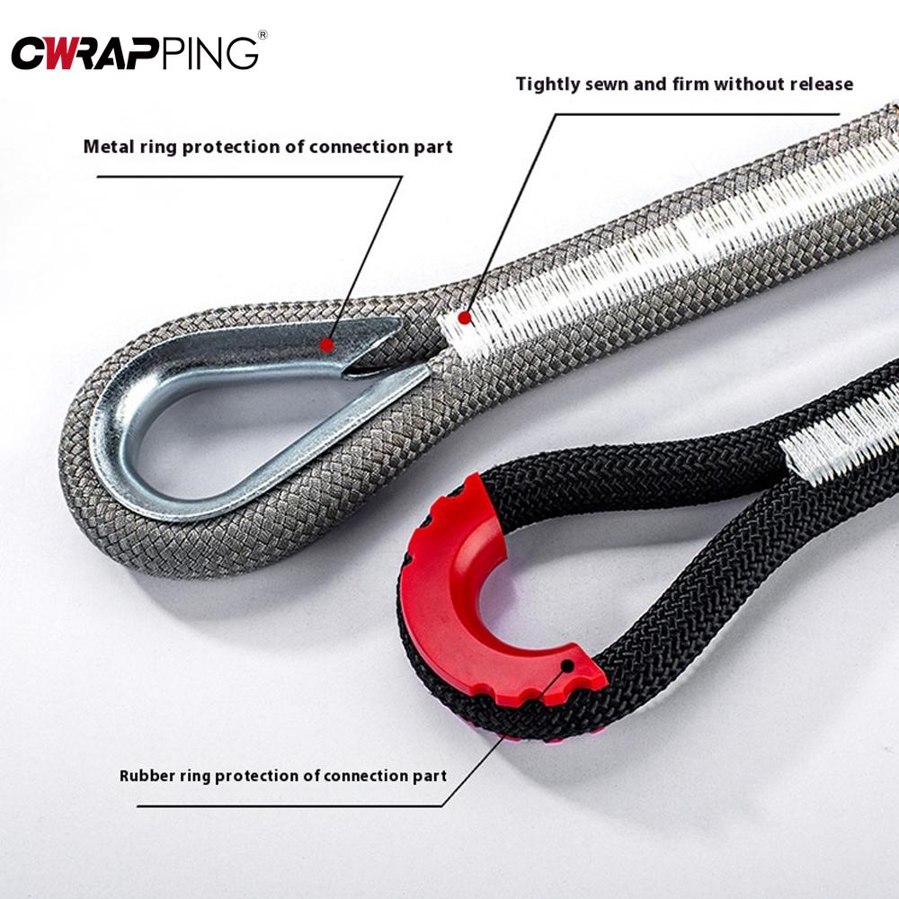 Car Towing Rope Off-road Vehicle Tow 20 Tons of Rescue Rope Upgraded Version Which Reliable Wear-resistant for Car Accessories