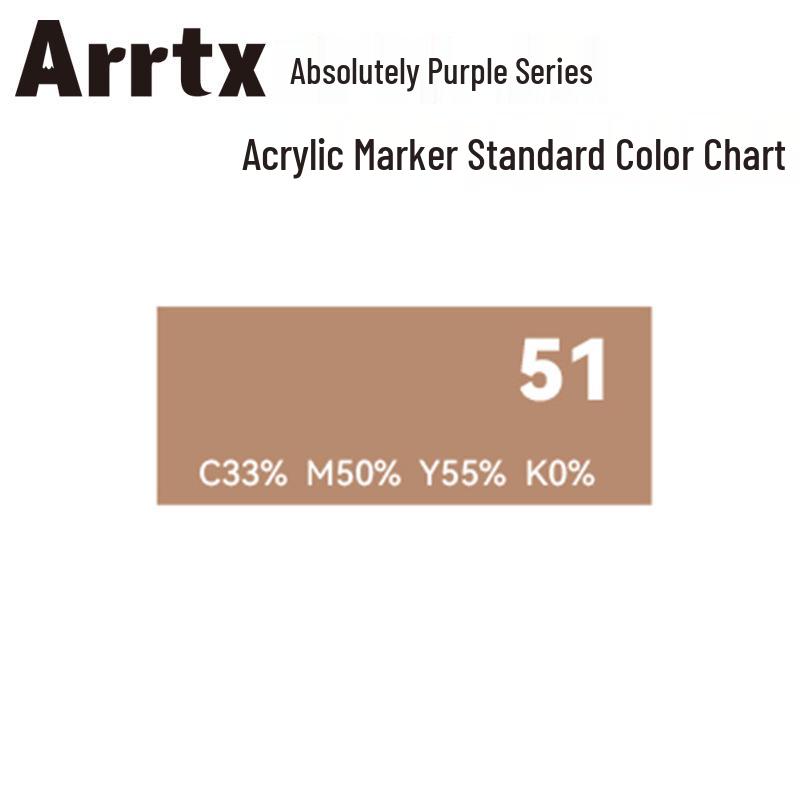 Arrtx Ataishi Akrylový marker s měkkým hrotem, Jeden kus, Absolutní fialová, Styl A/B, 30 barev, Voděodolný, Rychleschnoucí, Krycí.