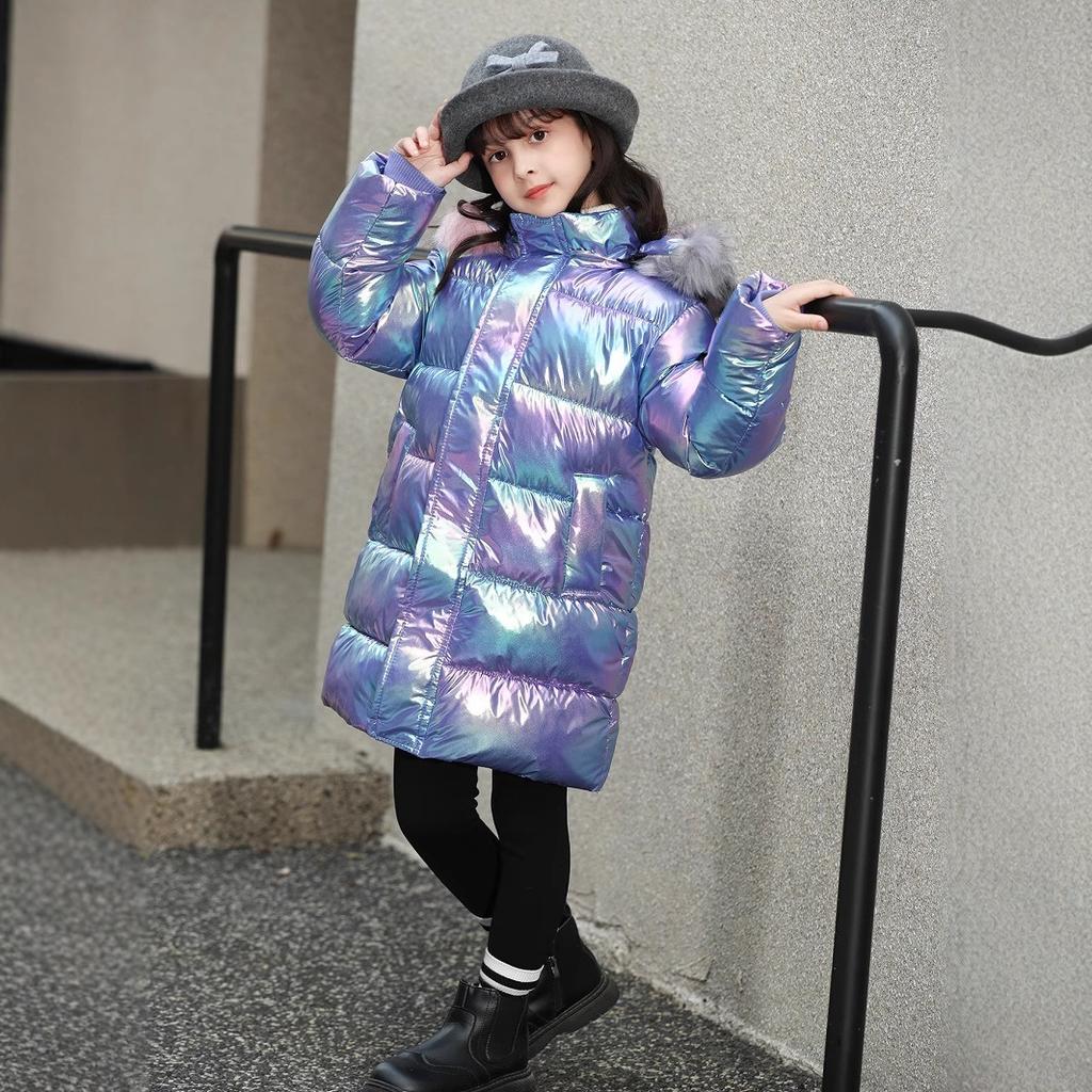 Mädchen Winter Baumwollgepolsterte Kleidung Neue Winter Daunen Baumwollgepolsterte Kleidung Kinderjacken Glänzende Baumwollgepolsterte Jacken Tide