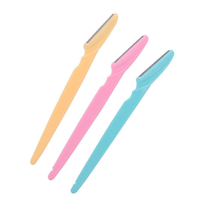 Eyebrow Trimming Knife Stainless Steel Prevent Slipping Handle Different Colors Eyebrow Trimmer Set
