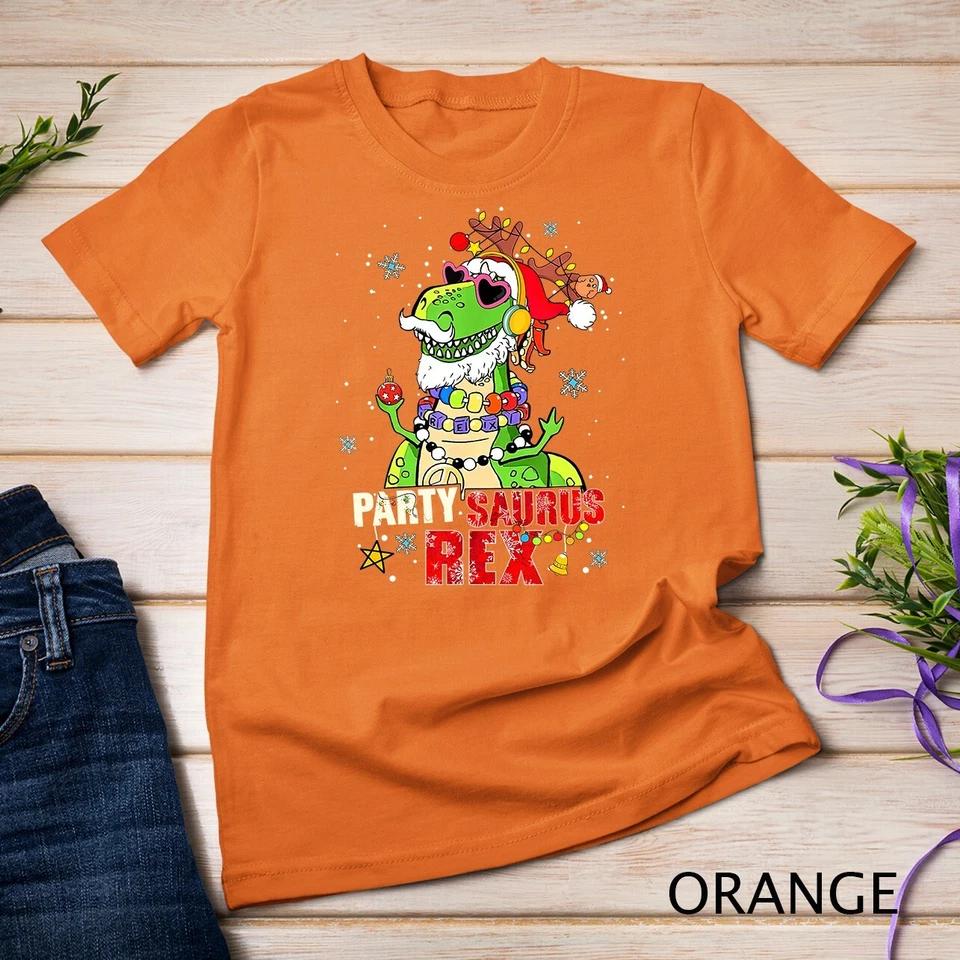 Partysaurus Rex Christmas Outfit Funny Christmas Tee T-Shirt Unisex T-shirt 6 M