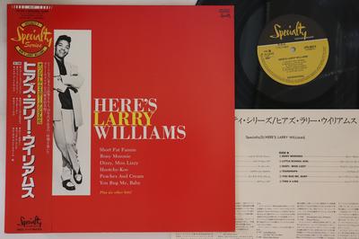 LP Record LARRY WILLIAMS - Here's Larry Williams UPS682SPROMO SPECIALITY 1987 Japan Obi Rock Used