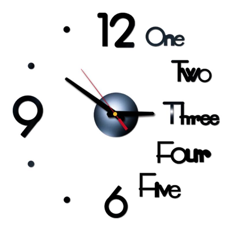 Wanduhr Rahmenlos Digitale Wanduhren DIY Acryl Wandaufkleber Quarz Leise Uhr für Zuhause Büro Wanddeko Horloge Murale