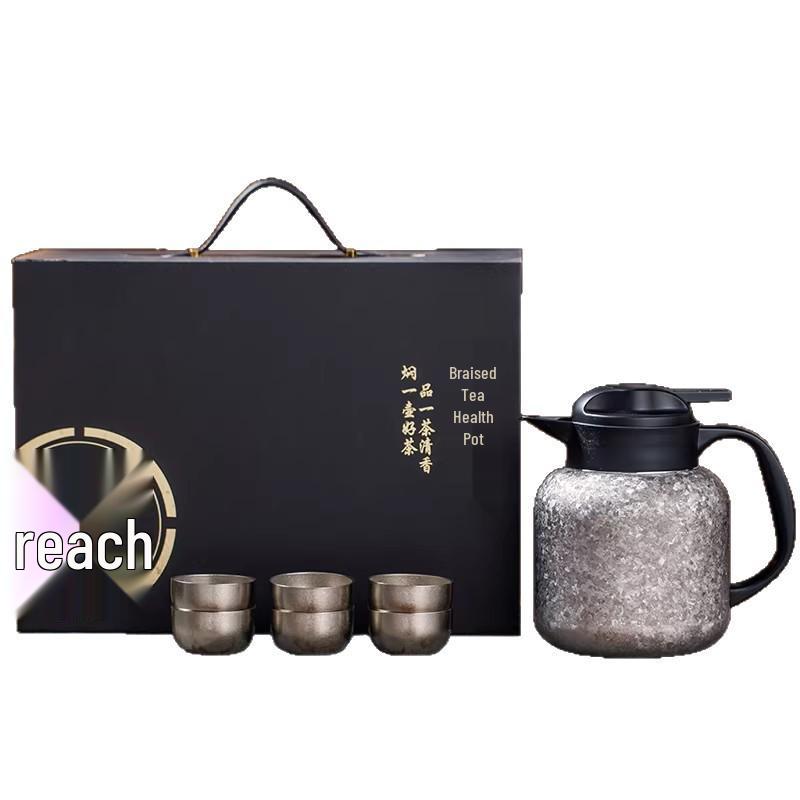 Tangsi Pure Titanium Stewing Teapot 2026 - Portable Insulated White Tea Kettle with Water Separation