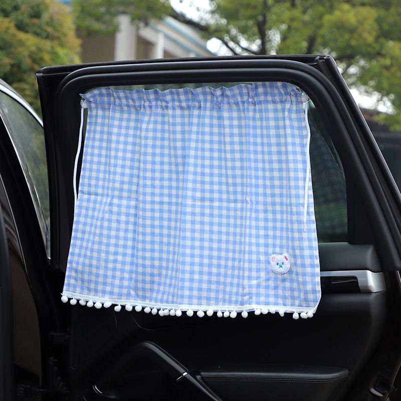 1 Stück Universelle Auto-Sonnenblenden-Vorhänge Niedlicher Cartoon-Bär Auto-Styling Hintere Seitenfenster Windschutzscheibe Sonnenschutz Schützen Fenster-Vorhänge