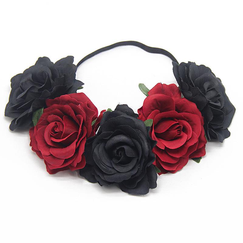 Europäisches & Amerikanisches Braut Urlaubs Rosen Girlande Stirnband für Weihnachten, Karneval, Maskenball