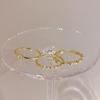 Anillo Tesoro de Color Natural Versátil Viento Suave Exquisita Circonita Nicho Apilable Femenino Color Pequeño Fresco Anillo de Dedo Abierto Anillo para Todos los Días