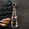 Crystal Beaded Butterfly Phone Chain for Women High-Value Phone Strap Ins Style Bag USB Keychain Accessories