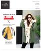 Mittellange Daunenjacke für Damen mit Pelzkragen - Winterkollektion
