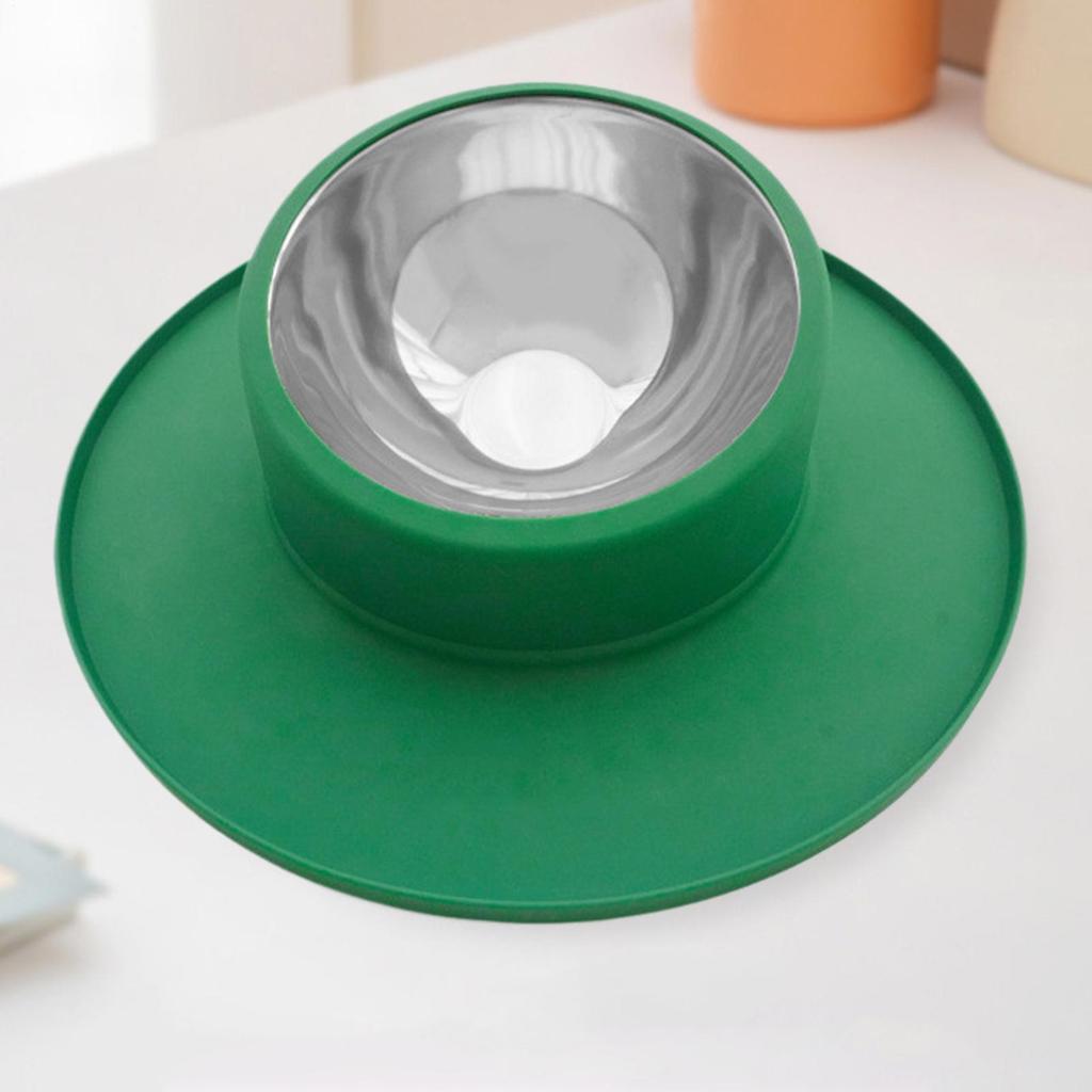 No Tip Pet Water Bowl Silicone Stainless Steel Anti Slip Dispenser Spill Proof Puppy Drinking Bowl For Travel Indoor Kennel