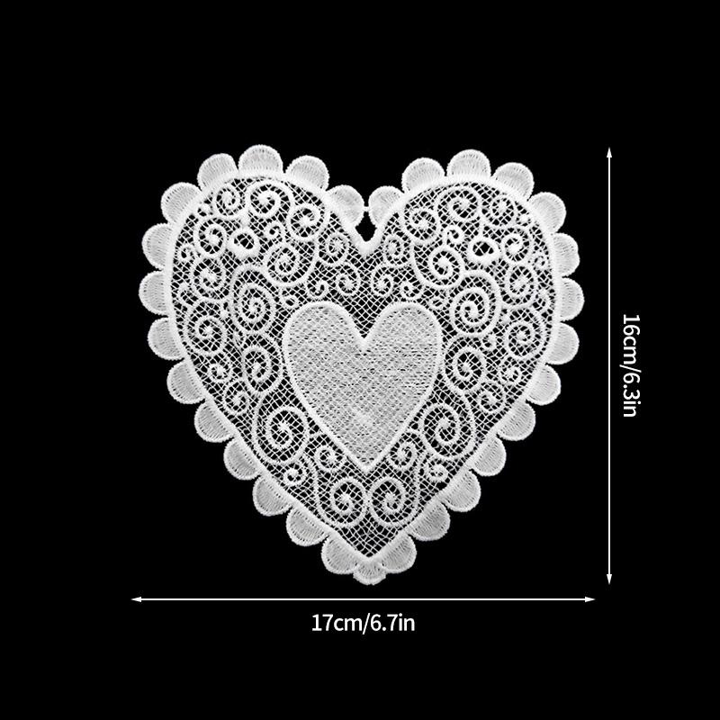 Round Lace Coaster Handmade Hearted Shaped Lace Coasters INS Woven Embroidery Floral Cup Pads Desktop Decorative Placemat