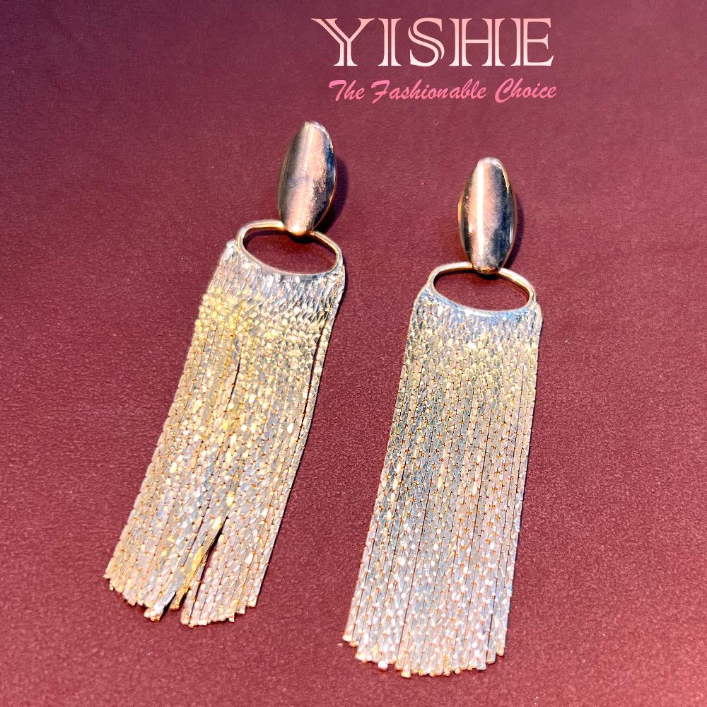 

Серьги-кисточки с покрытием из 24-каратного золота: Изысканный дизайн S925 для шикарного образа золотой