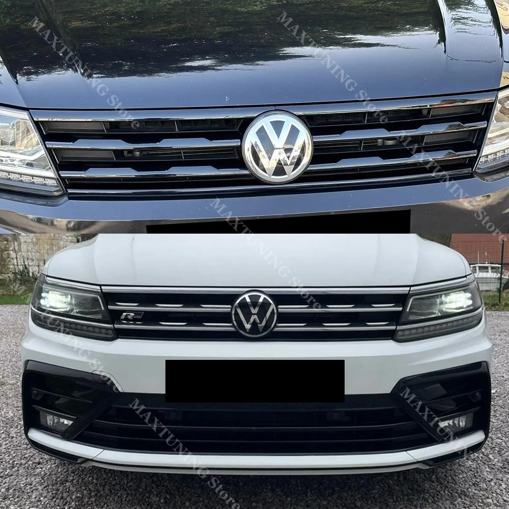 Skirta VW Tiguan MK2 R-Line 2017-2021 Priekinio buferio Žibintų antakių Centrinės grotelės Rūko žibinto Juodos apdailos juostelės Lipdukai Apdaila