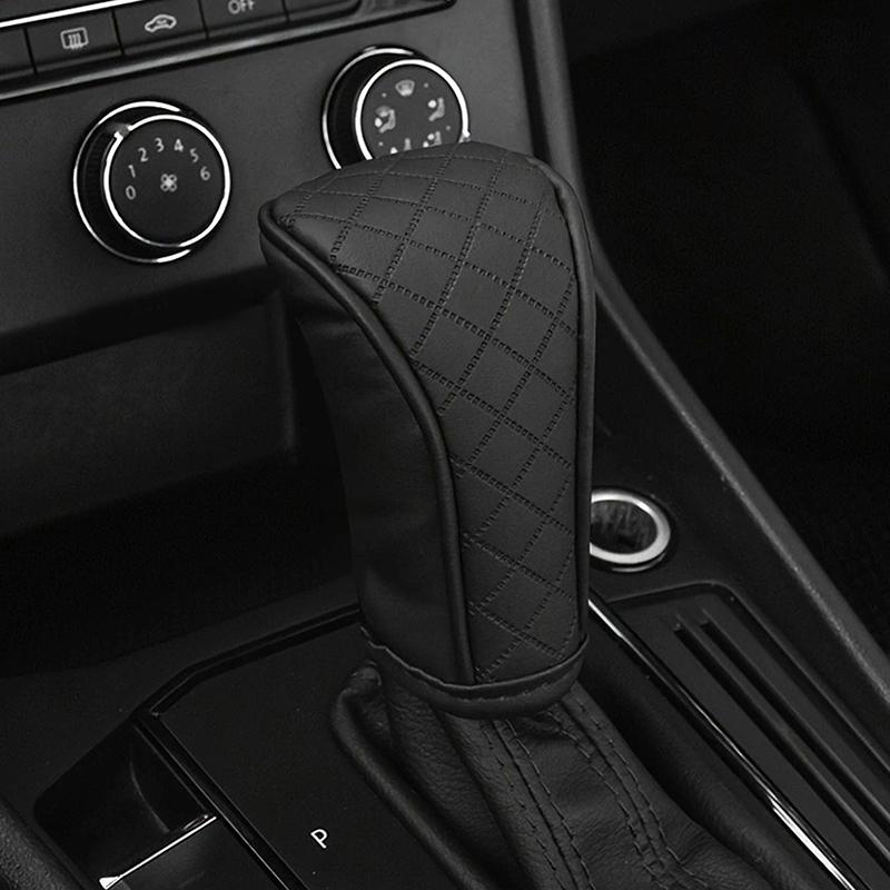 

1 шт. Универсальная нескользящая износостойкая ручка переключения передач, украшение, защитные аксессуары для интерьера, чехол для ручки переключения передач автомобиля, кожа чёрный