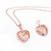 Exquisite Rose Gold-Plated Women'S Russian Purple Gold Shiny Peach Heart Pendant Versatile Fashion 585 Colored Gold Collarbone Chain