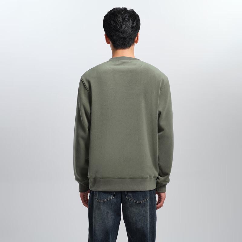 HLA Men's Winter Fleece Lined Crew Neck Sweatshirt