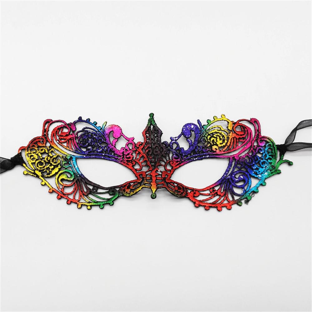 Damen Sexy Durchbrochene Spitze Maskenball Gesichtsmaske mit Band Prinzessinnenparty Mardi Gras Cosplay Abschlussball Requisiten Kostüm Nachtclub Augenmaske