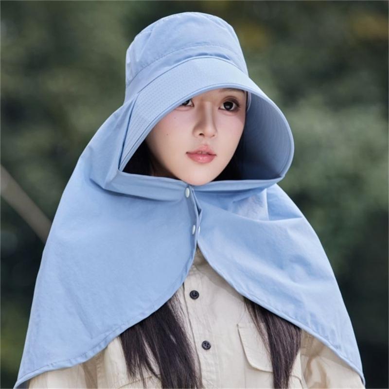 Wide Brimmed Sun Hat For Women Lady Adjustable Breathable Fabric Sun Protection Outdoor Fishing Hat Beach Travel