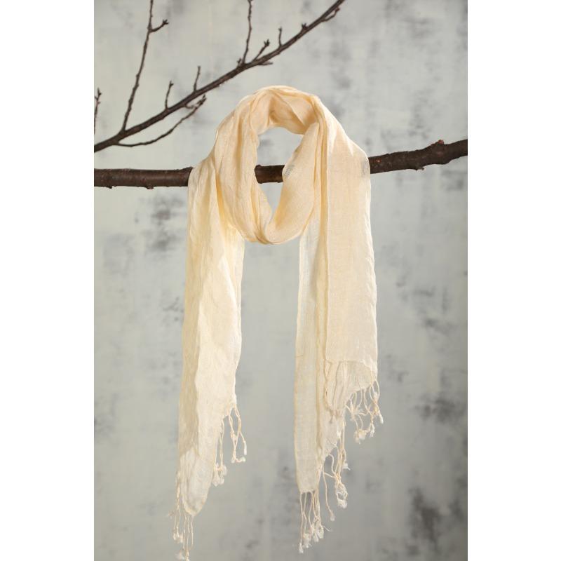 Monochrome Linen Scarf Hemp Gray Effect Couple Scarf Literary Tassel Shawl Solid Color High-End Silk Scarf