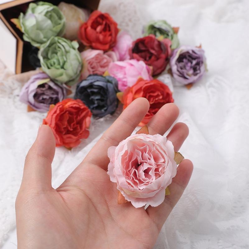 3/5/10Pcs High Quality Silk Artificial Rose Flower Head Artificial Flower Home Room Wedding Decoration DIY Garland Craft Flower