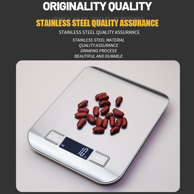 Digital Kitchen Scale Led Display Stainless Steel Panel Electronic Scales Home Jewelry Food Snacks Weighing Baking Tools