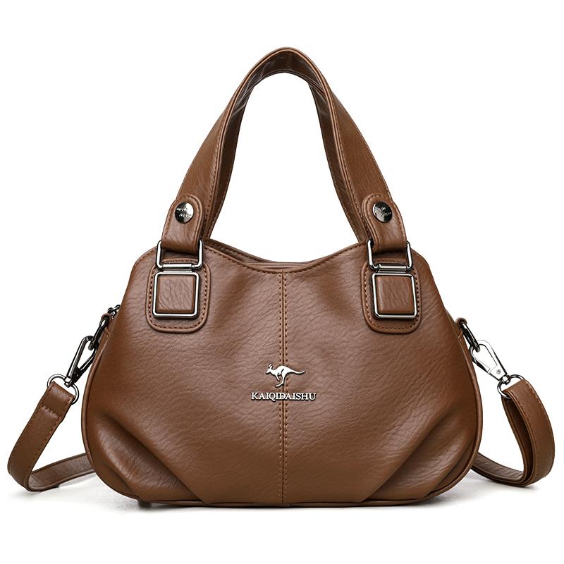 Middle-aged Mother Handbag High-end Tote Bag Versatile Fashion Shoulder Bag Messenger Bag коричневый