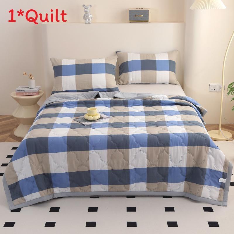 

Постельное белье из хлопка с вафельным узором для стирки водой, летнее одеяло-кондиционер, стеганое одеяло Blue,150x200cm