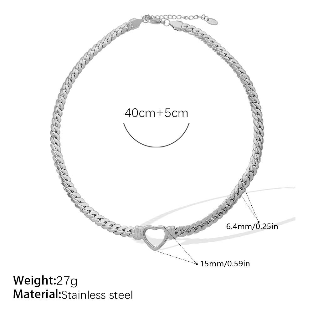 Cold Wind Gold Love Pendant Necklace Clavicle Chain Stainless Steel Gold Plated Personality Versatile Jewelry Women