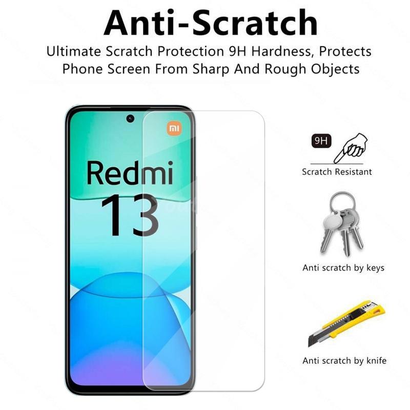 For Xiaomi Redmi 13 Glass Redmi 13 Tempered Glass Phone Screen Protector Tempered Film 9D Camera Film Xiaomi Redmi 13 Glass