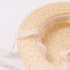 French Bow Decorative Flat Top Straw Hat Summer Holiday Straw Grass Big Edge Hat Women's Seaside Beach Sun Hat