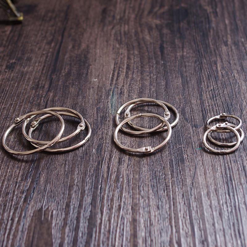 15/20/25/30/35/40/45/50 mm CARDS Albums Binding Shifting Key Chain Opening Circle Metal Rings Clip Adjustable Leather Rivets